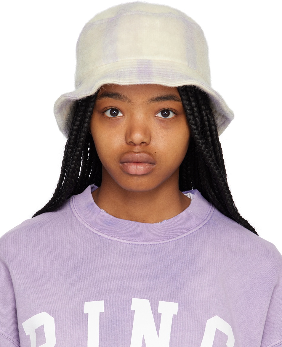 ANINE BING Off-White & Purple Cami Bucket Hat ANINE BING