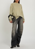 Our Legacy Slant Distressed Effect Wool Jumper Beige