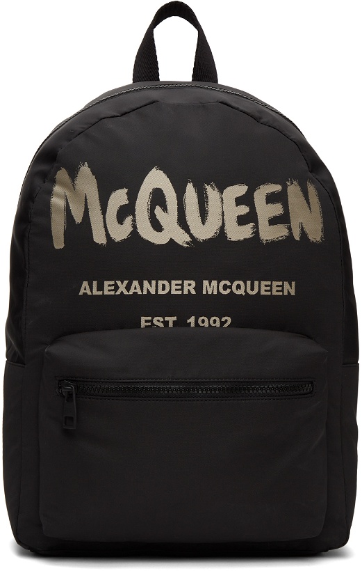 Photo: Alexander McQueen Black & Beige Metropolitan Backpack