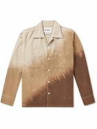 NOMA t.d. - Convertible-Collar Hand-Dyed Cotton-Flannel Shirt - Brown