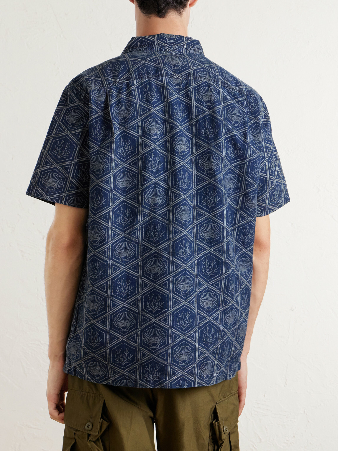 RRL - Printed Linen and Cotton-Blend Shirt - Blue