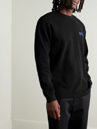 Randy's Garments - Logo-Embroidered Waffle-Knit Cotton-Jersey T-Shirt - Black