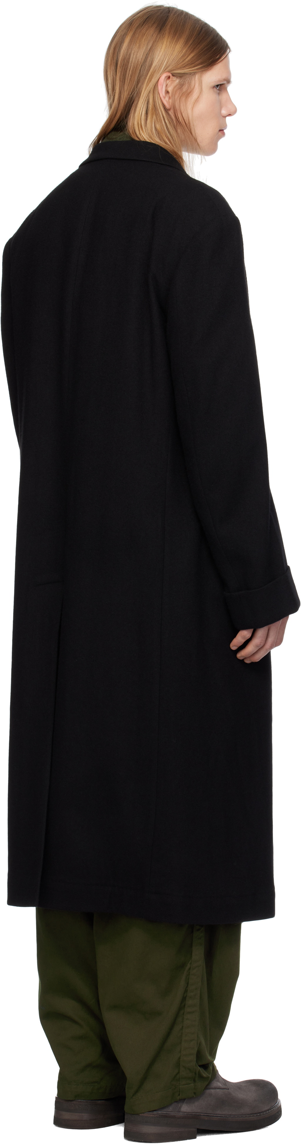 Y's For Men Black Long Coat
