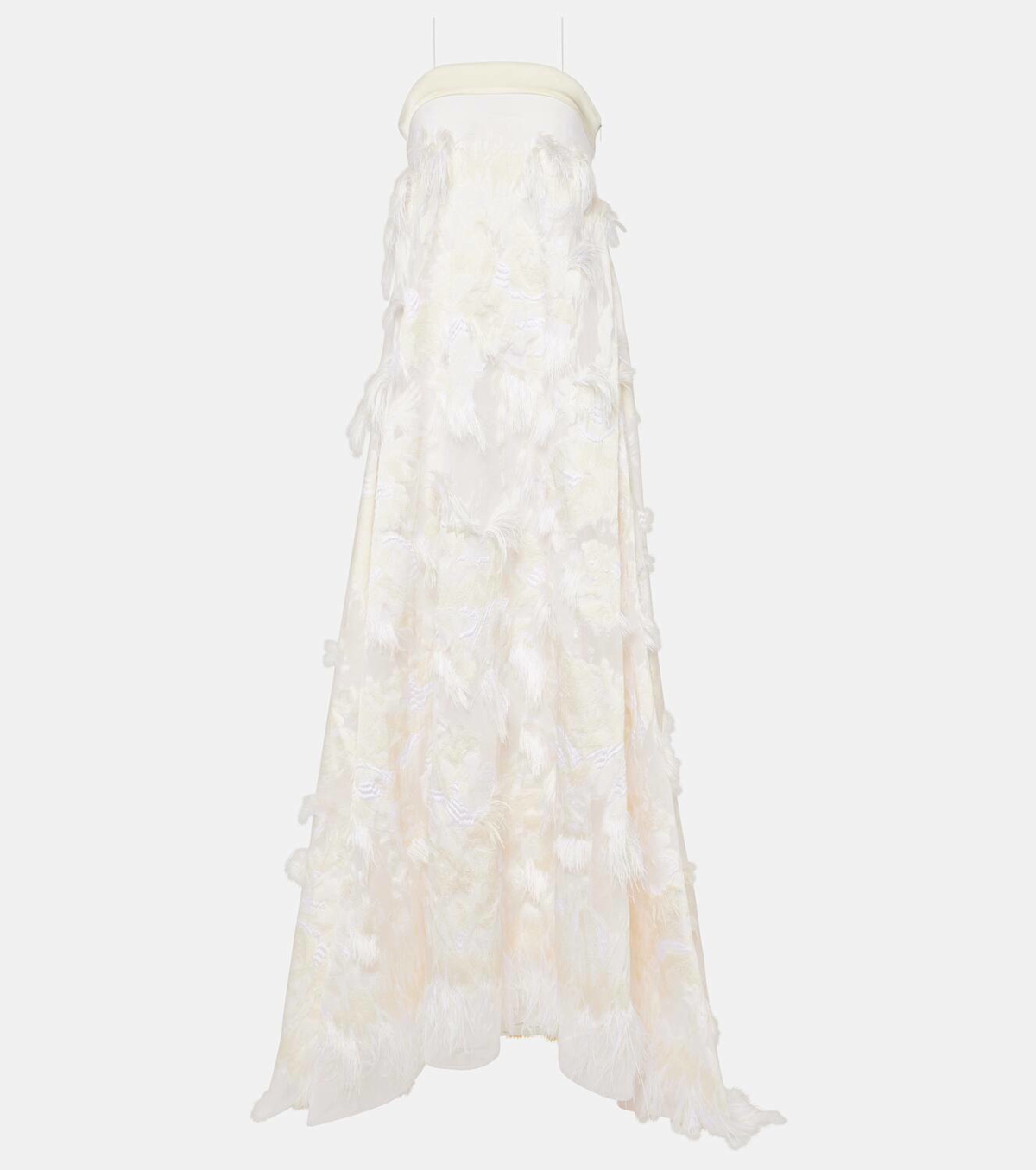 Taller Marmo Bridal Trapeze fringed jacquard gown