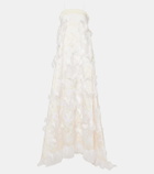 Taller Marmo Bridal Trapeze fringed jacquard gown