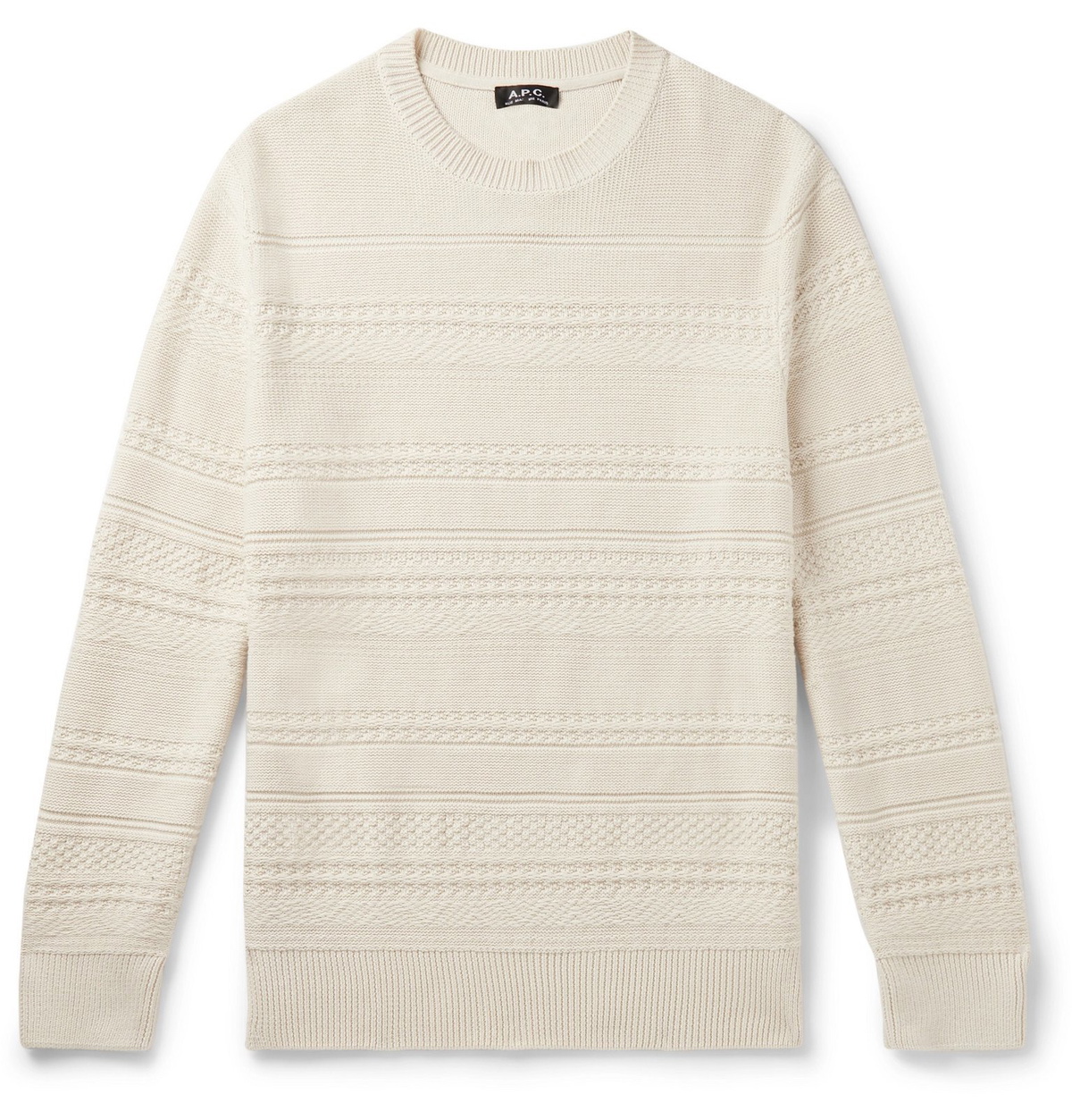 A.P.C. - Nicolas Cable-Knit Cotton Sweater - Neutrals A.P.C.