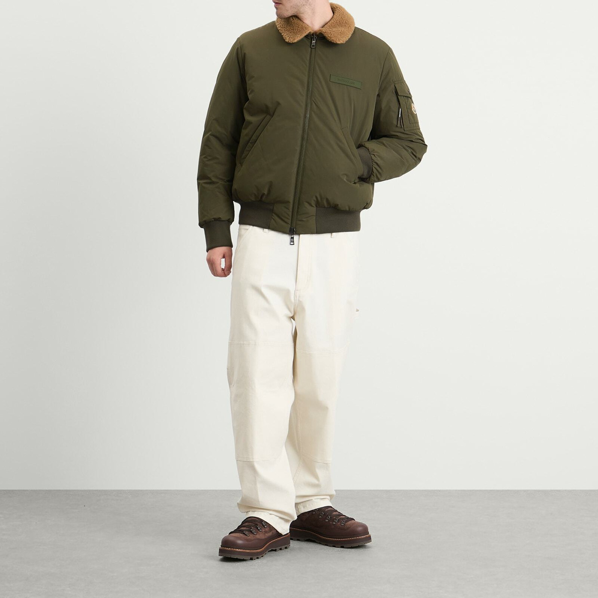 Moncler Men's Maulevrier Bomber Reversible Teddy Jacket in Green