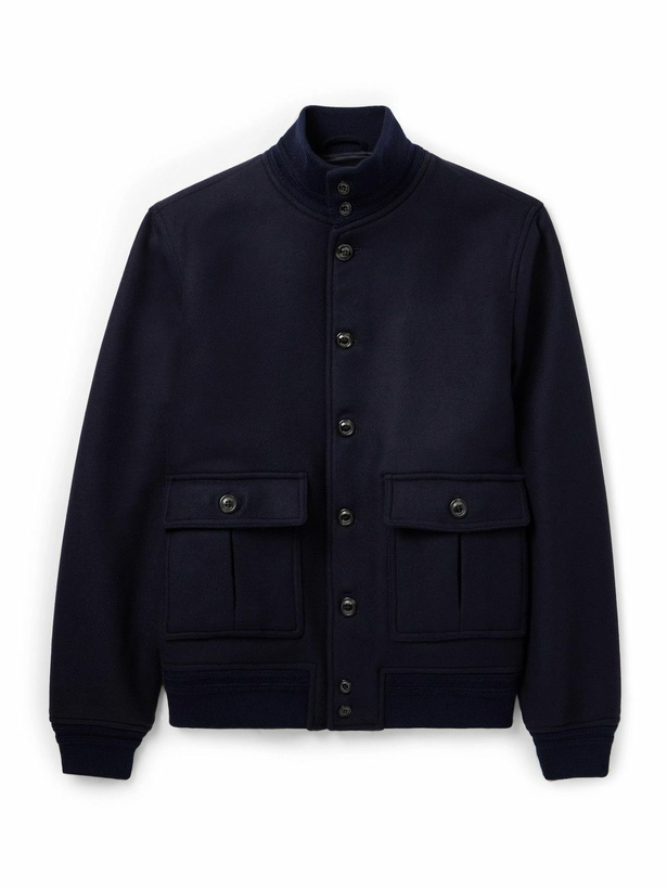 Photo: Valstar - Virgin Wool Bomber Jacket - Blue