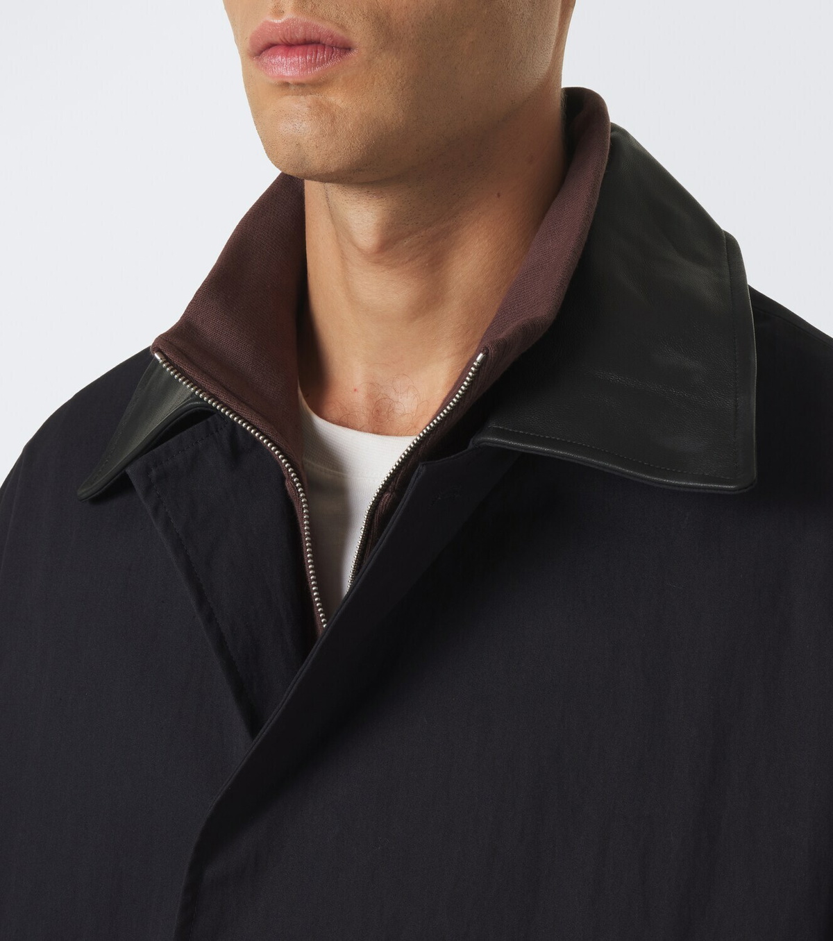 Studio Nicholson Revere leather-trimmed cotton-blend trench coat