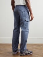 Stone Island - Straight-Leg Stretch Organic Cotton Satin-Twill Trousers - Blue