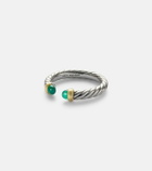 David Yurman Petite Cable sterling silver ring with onyx