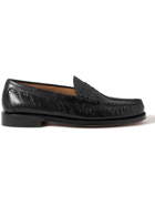 G.H. Bass & Co. - Maharishi Weejuns Larson Debossed Leather Penny Loafers - Black