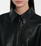 Nour Hammour Doran oversized leather blouson jacket
