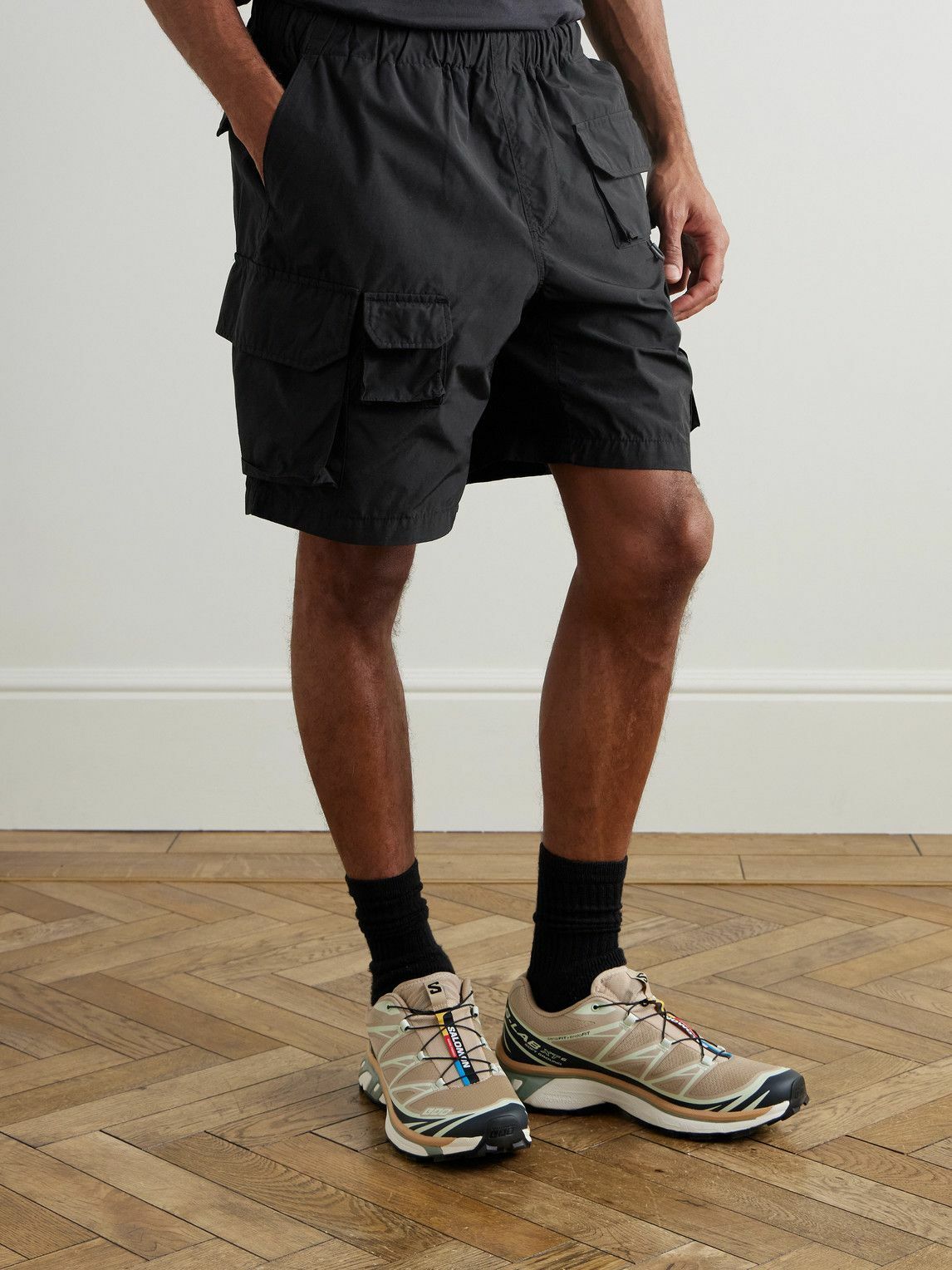 FrizmWORKS - Nyco Straight-Leg Nylon and Cotton-Blend Cargo Shorts - Black