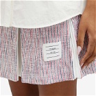 Thom Browne Women's Mini Box RWB Pleat Tweed Skirt in White