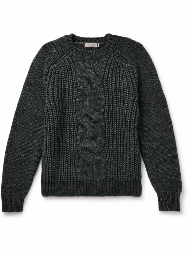 Photo: Canali - Ribbed Cable-Knit Sweater - Gray