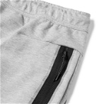Nike - Sportswear Tapered Logo-Print Mélange Cotton-Blend Tech-Fleece Sweatpants - Gray
