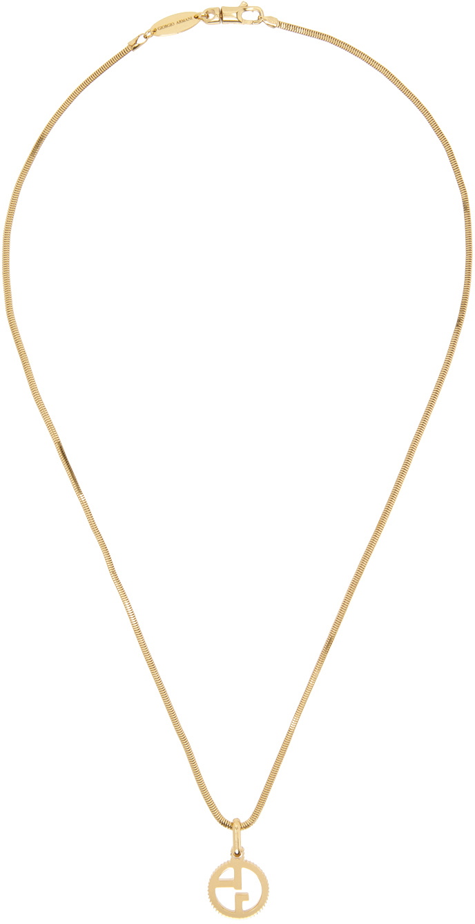 Giorgio Armani Gold Logo Necklace Giorgio Armani