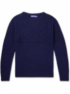 Ralph Lauren Purple label - Cable-Knit Linen and Silk-Blend Sweater - Blue