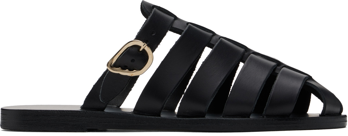 Ancient Greek Sandals Black Cosmia Sandals