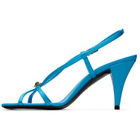 Versace Blue Valentina Satin Heeled Sandals