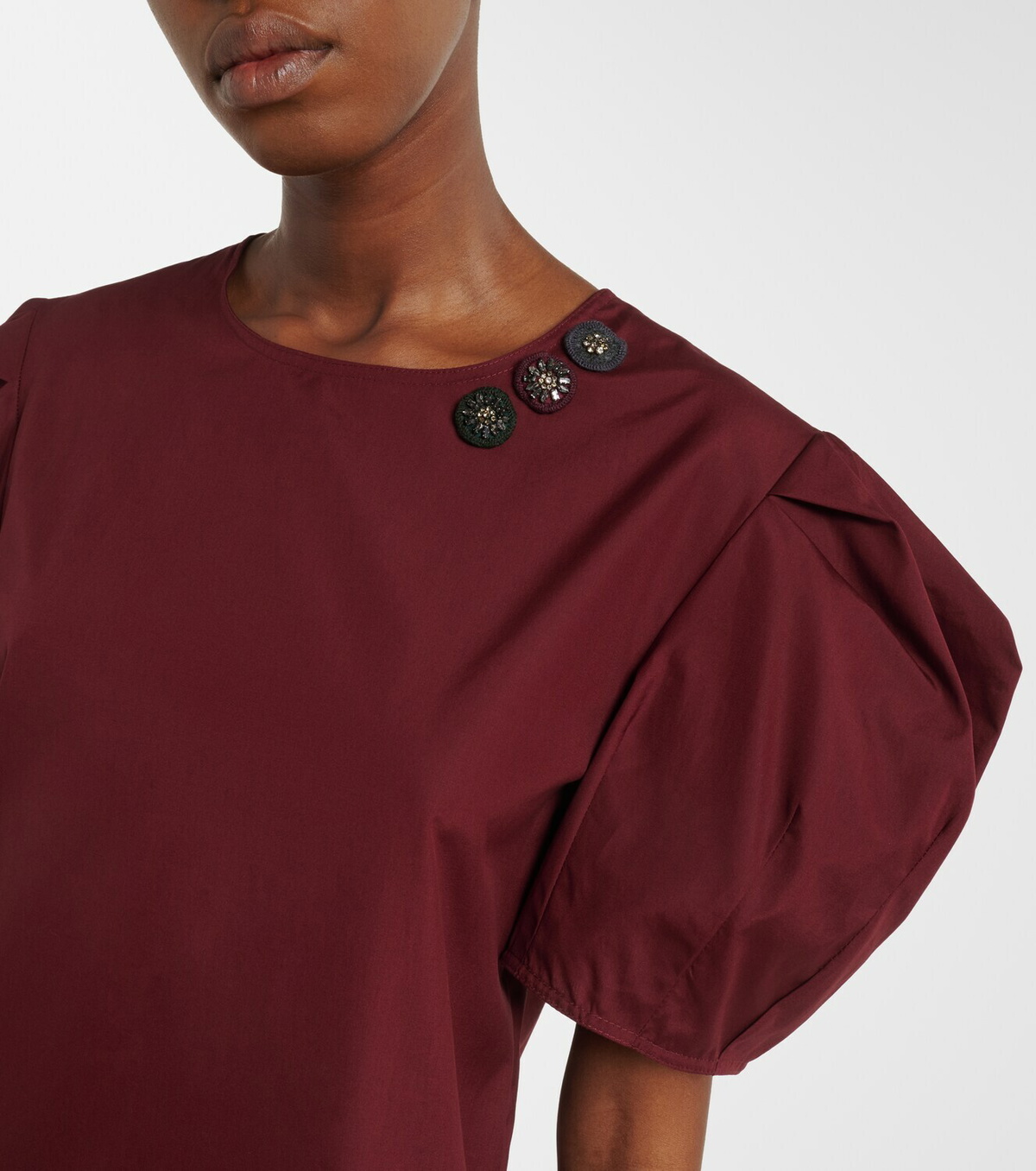 'S Max Mara Puff-sleeve cotton poplin minidress