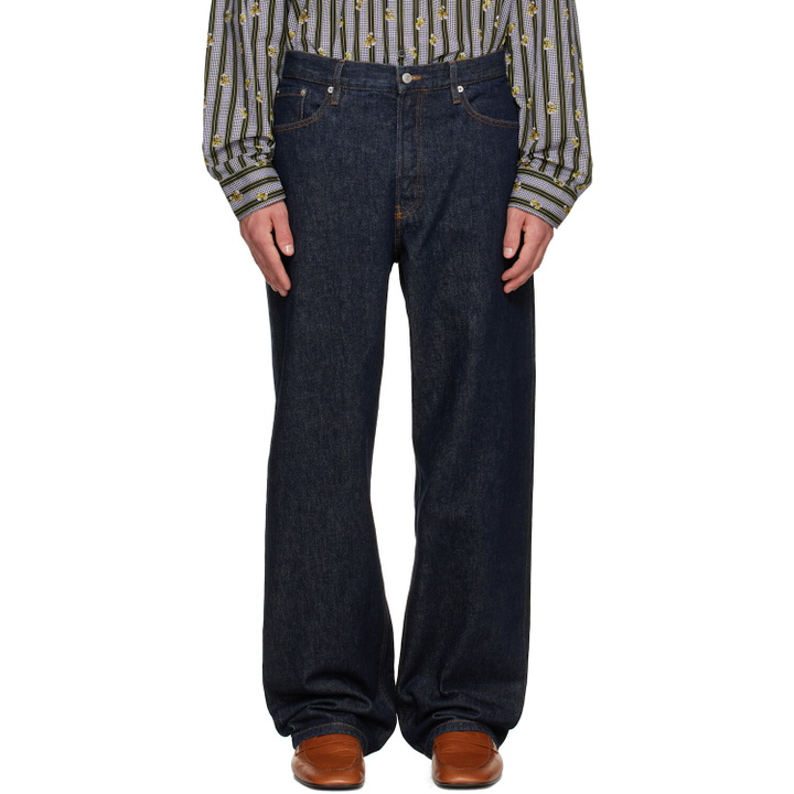 Photo: Dries Van Noten Blue Loose Fit Jeans