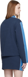 Casablanca Navy Punto Polo Collared Sweatshirt