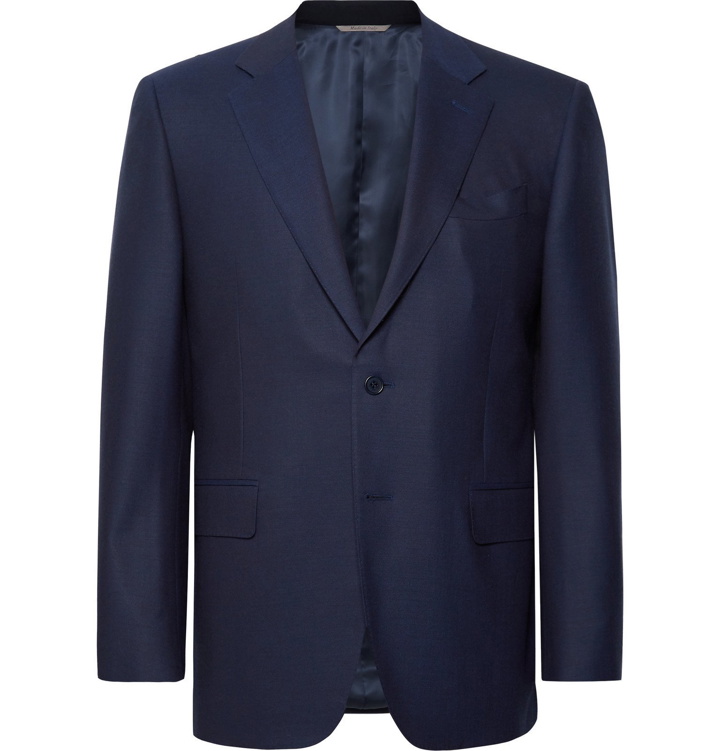 Photo: Canali - Navy Slim-Fit Wool-Twill Suit Jacket - Blue