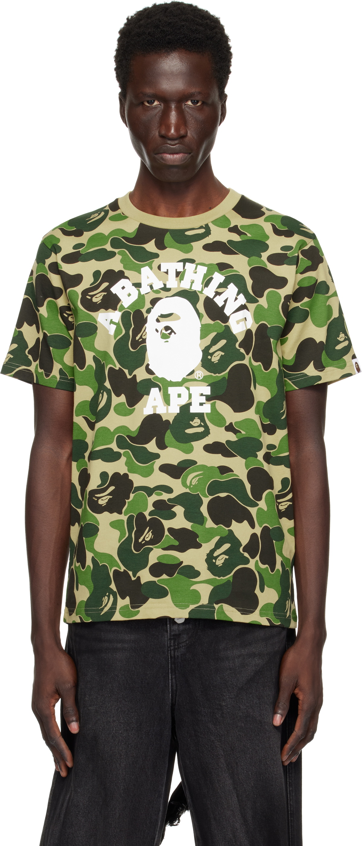 BAPE Green ABC Camo College T-shirt A Bathing Ape