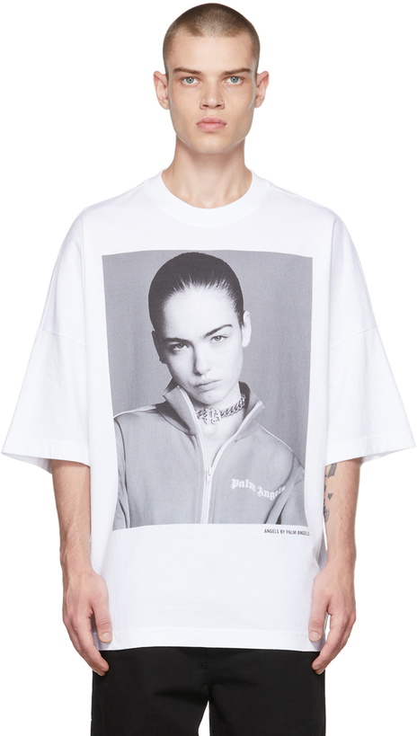 Photo: Palm Angels White Graphic T-Shirt