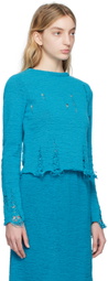 Song for the Mute Blue Distressed Crewneck