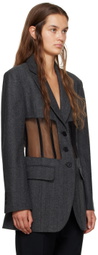 Puppets and Puppets Gray Paneled Blazer