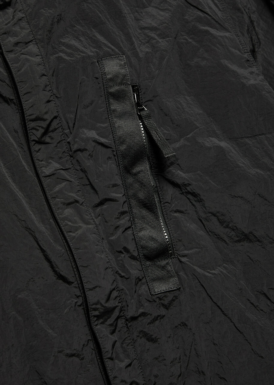 Stone Island Crinkled Nylon Overshirt Black