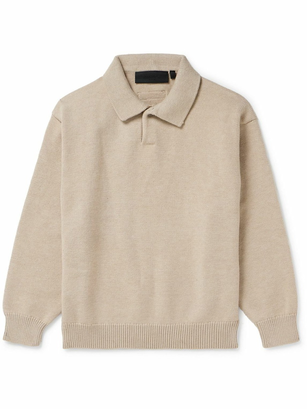 Photo: Fear of God Essentials Kids - Oversized Knitted Polo Sweater - Neutrals