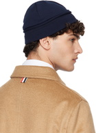 Thom Browne Navy Classic Jersey 4-Bar Loopback Beanie