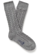 Kingsman - Cable-Knit Cashmere Socks - Gray