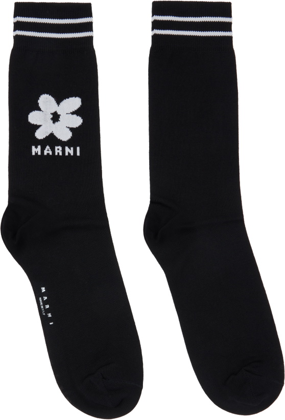 Photo: Marni Black Jacquard Flower Socks
