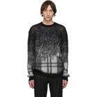 Isabel Benenato Black and White Gradient Sweater