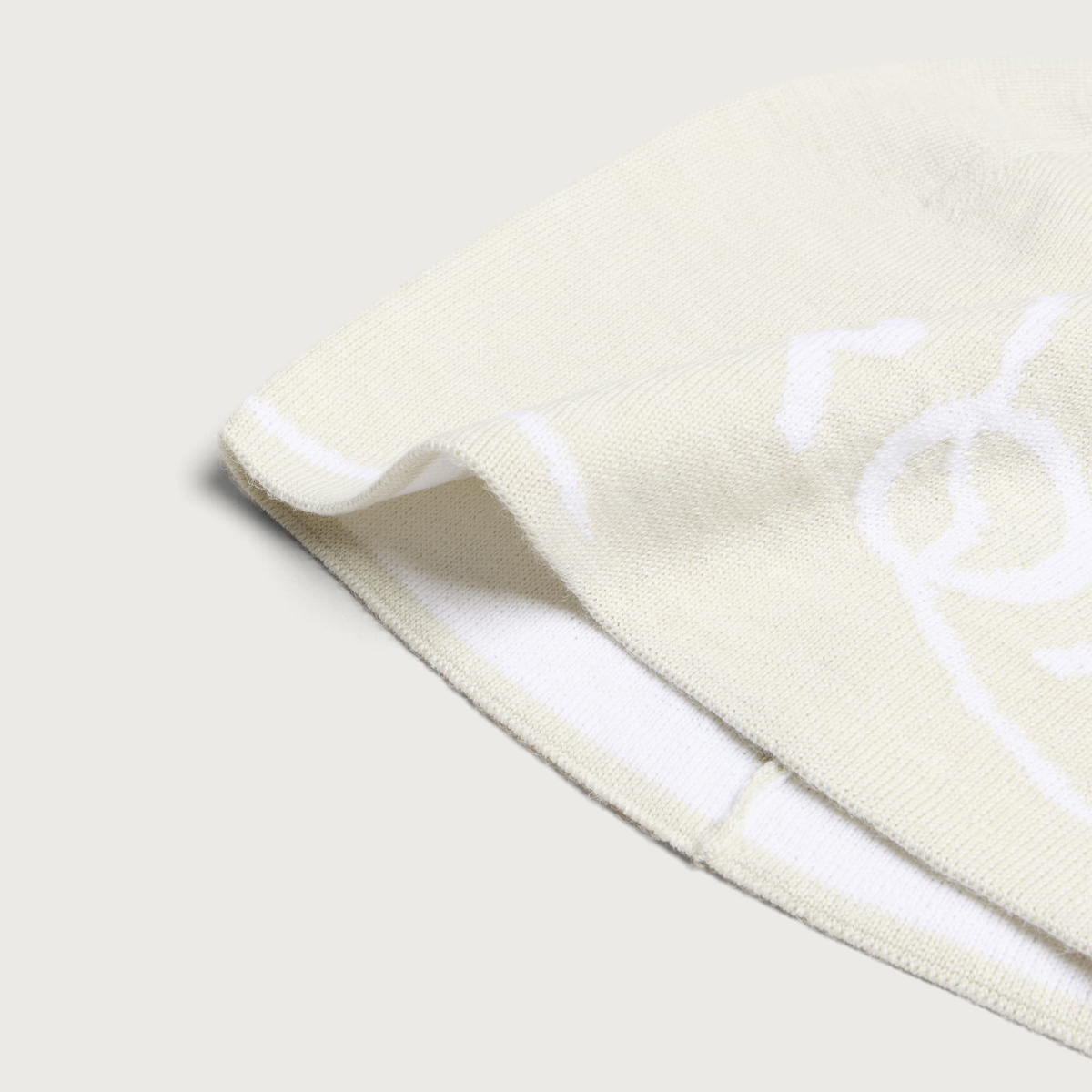 ROA Men's Logo Wool Beanie in Off White