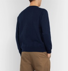 Aspesi - Slim-Fit Loopback Cotton, Cashmere and Wool-Blend Sweater - Blue