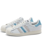 Adidas Men's Superstar Sneakers in Cream White/Preloved Blue