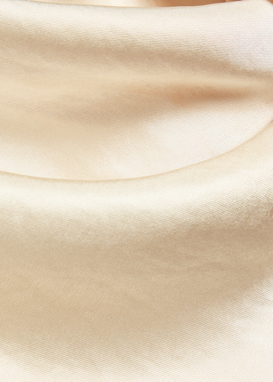 Vince Draped Scarf-effect Satin top Cream