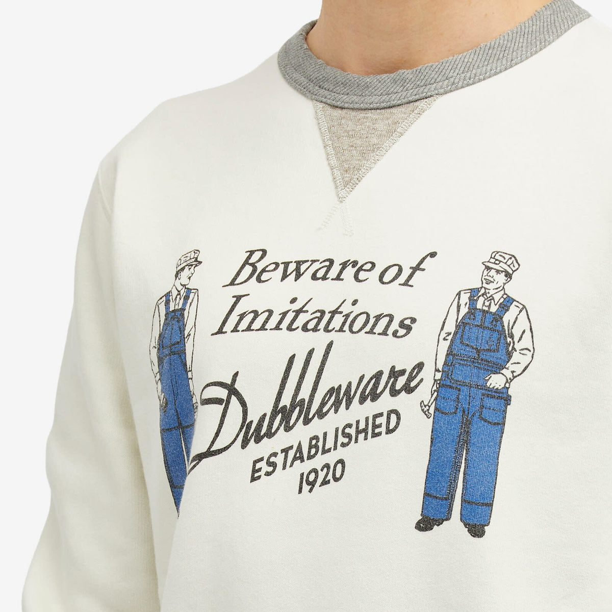 Dubbleware Men's Imitations Sweatshirt in Ecru