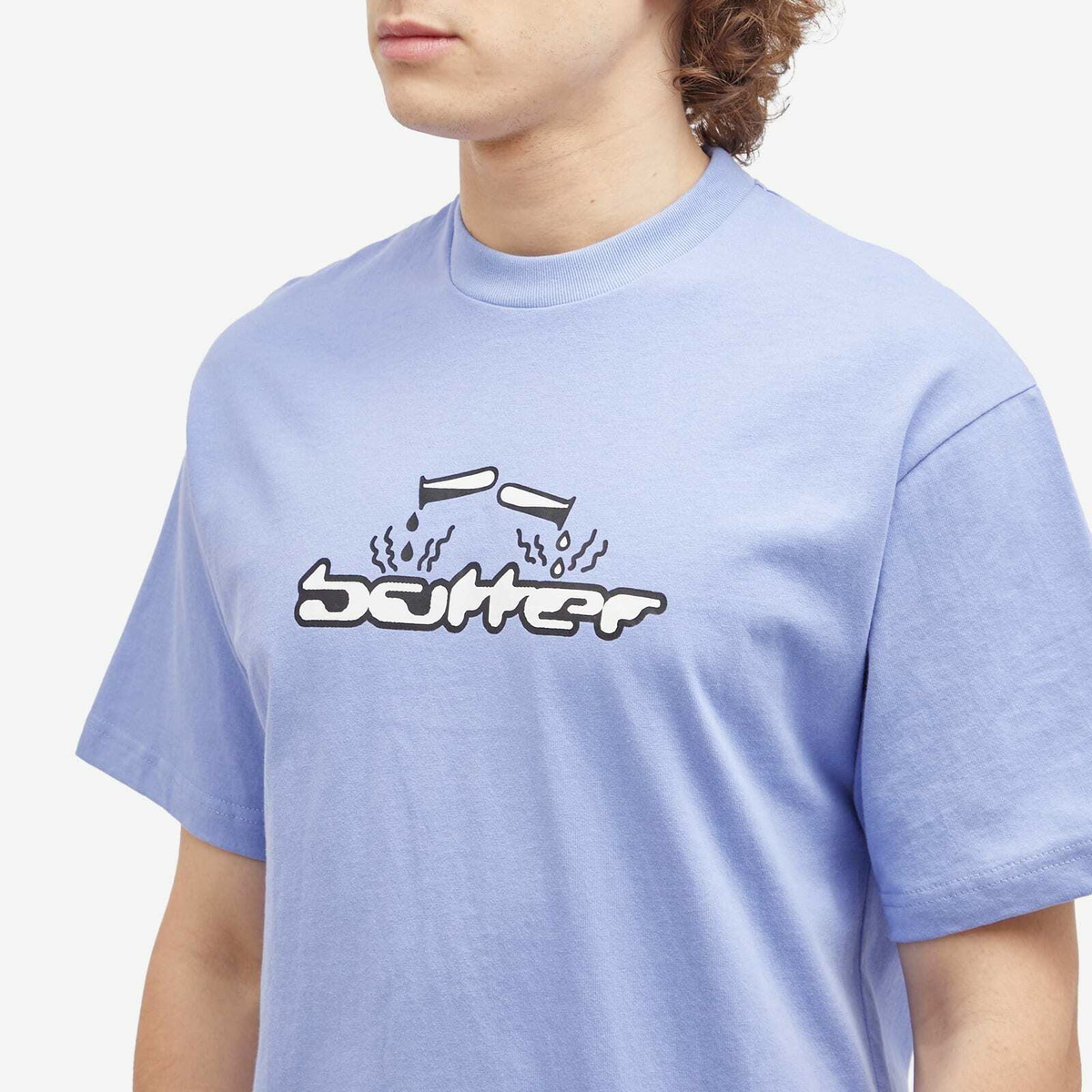 【BUTTER GOODS】INK TEE / CORAL Butter Goods Men's Corrosive T-Shirt in Periwinkle Butter Goods