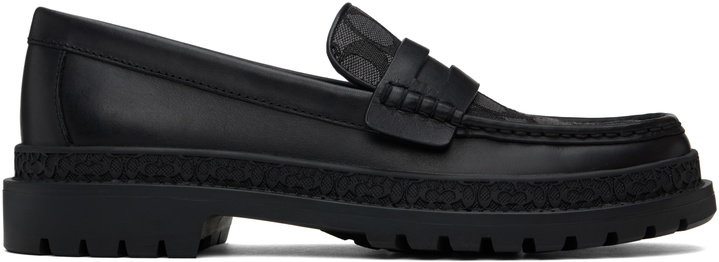 Photo: Coach 1941 Black Signature Jacquard & Signature Coin Loafers