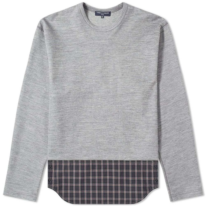 Photo: Comme des Garcons Homme Long Sleeve Logo Print Panel Tee