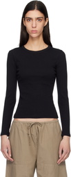 LESET Black Nando Slim Fit Long Sleeve T-shirt