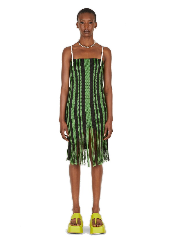 Photo: Braided Fringe Camisole Dress in Green