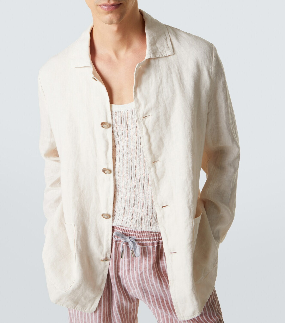 Fedeli Oxford linen jacket
